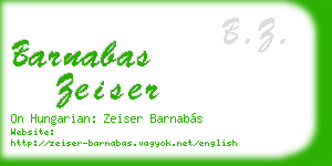 barnabas zeiser business card